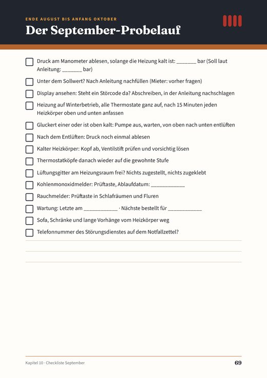 Seite 69: Checkliste September-Probelauf zum Ausdrucken
